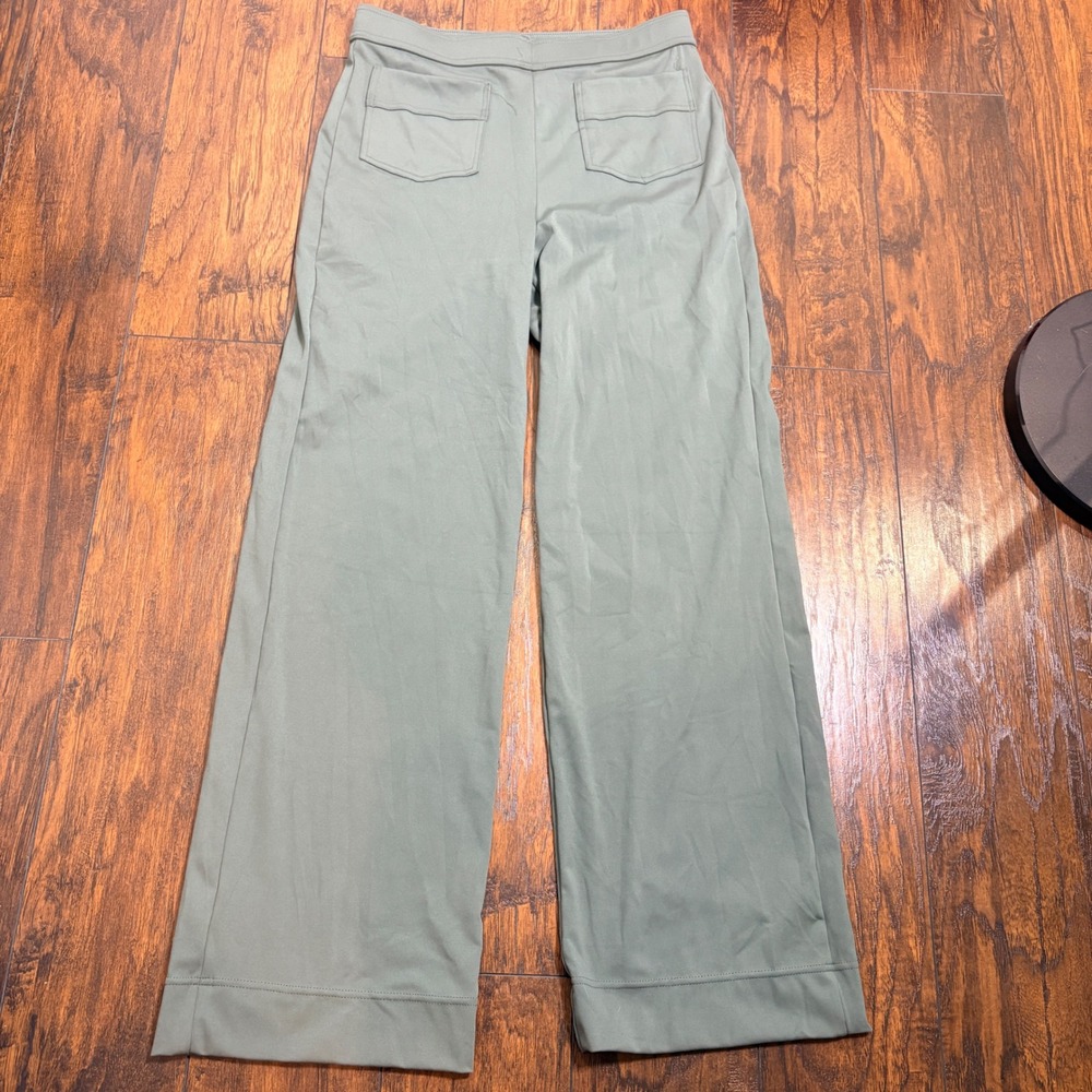 Halara Wide Leg Pants Women Large Sage Green High Waisted Stretch Pockets